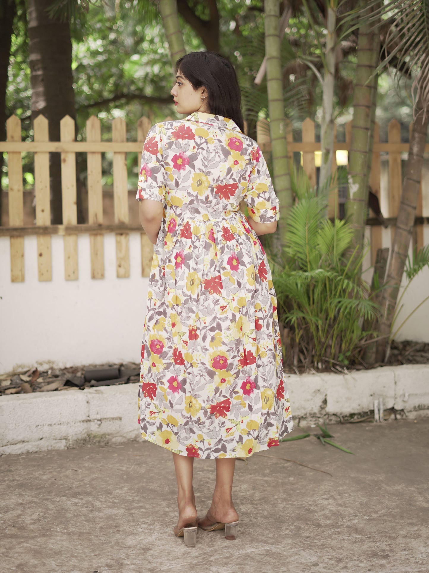 Jinisha - Two layered jacket dress - Floral