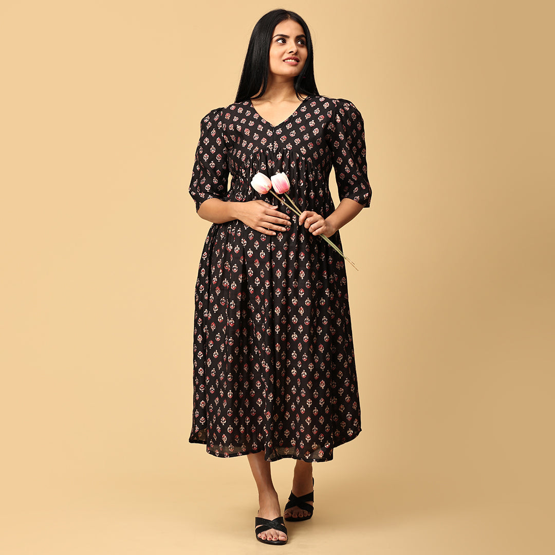 Aabarani - Black Alia Muslin dress