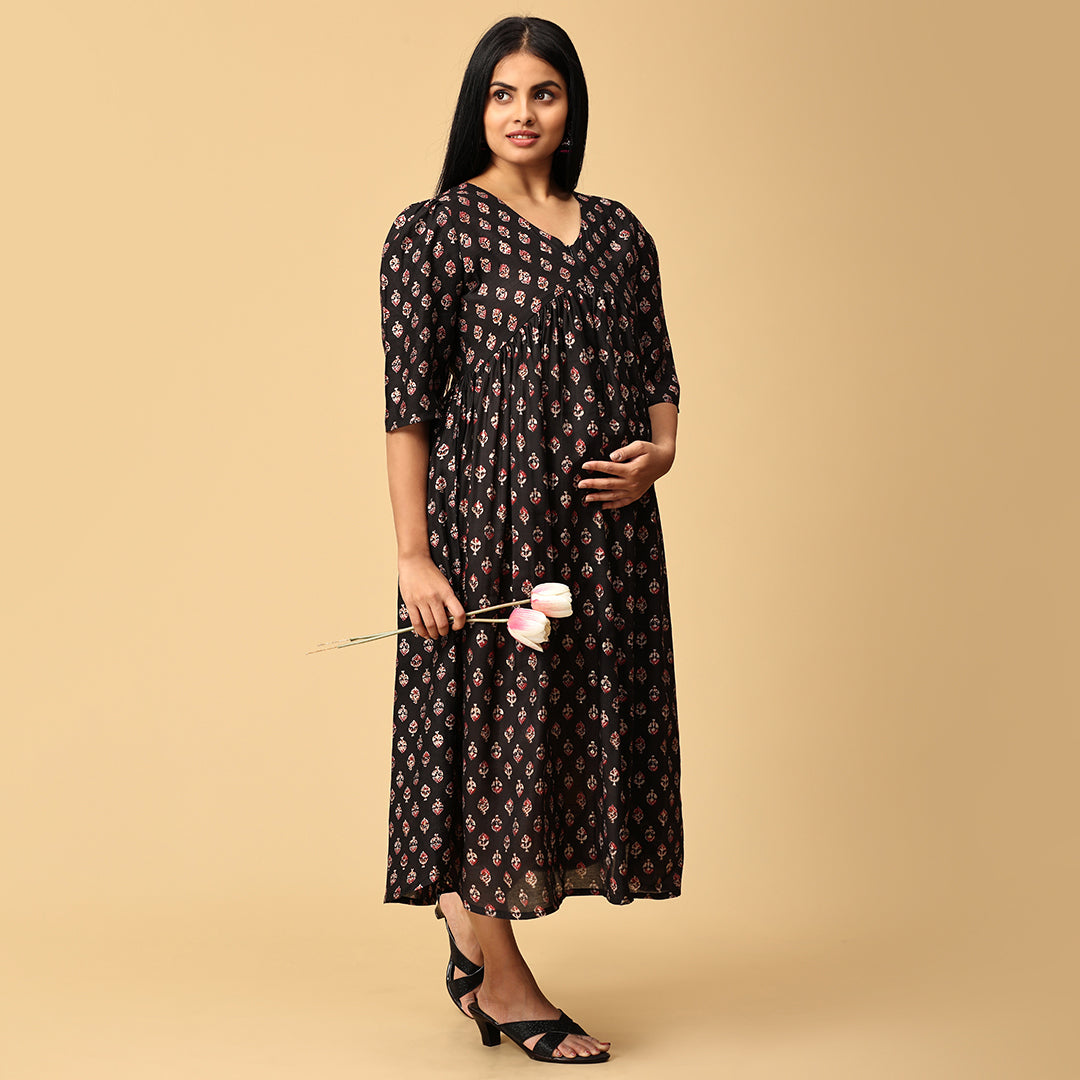 Aabarani - Black Alia Muslin dress