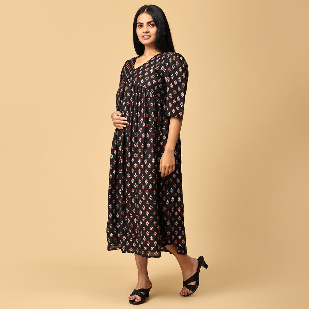 Aabarani - Black Alia Muslin dress
