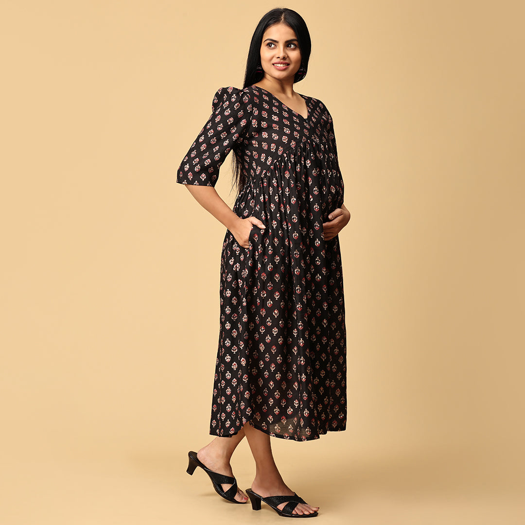 Aabarani - Black Alia Muslin dress