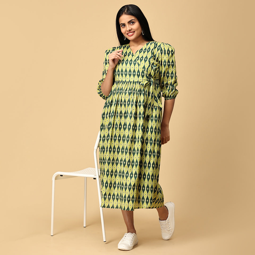 Anjani - Green Premium Cotton dress