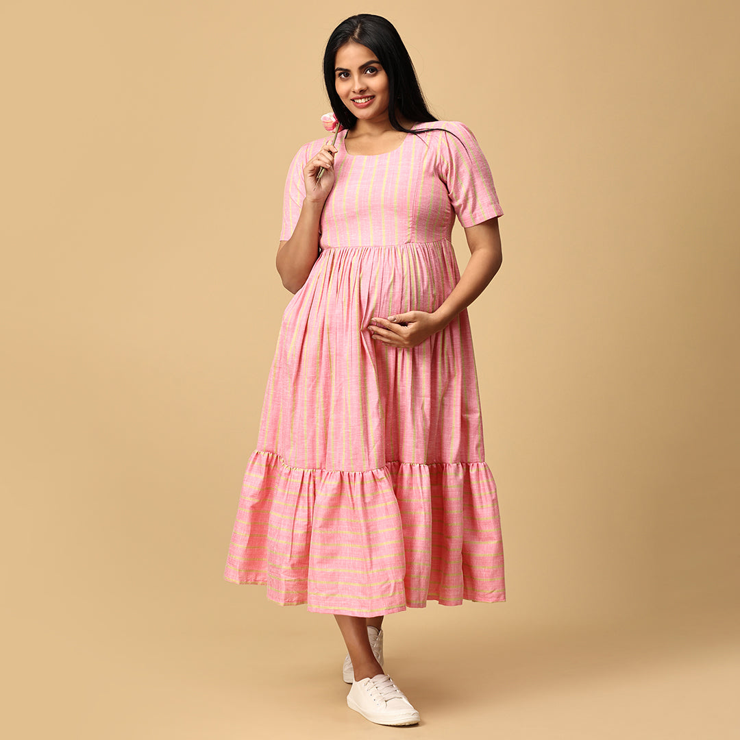 Ameya - Pastel Peach Frill dress