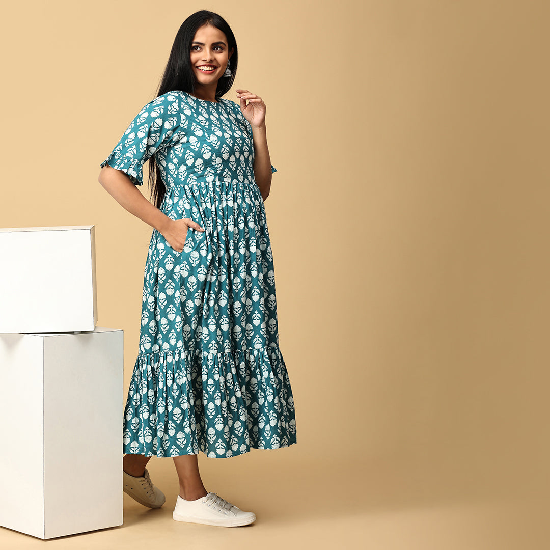 Devaki - Teal Designer dress