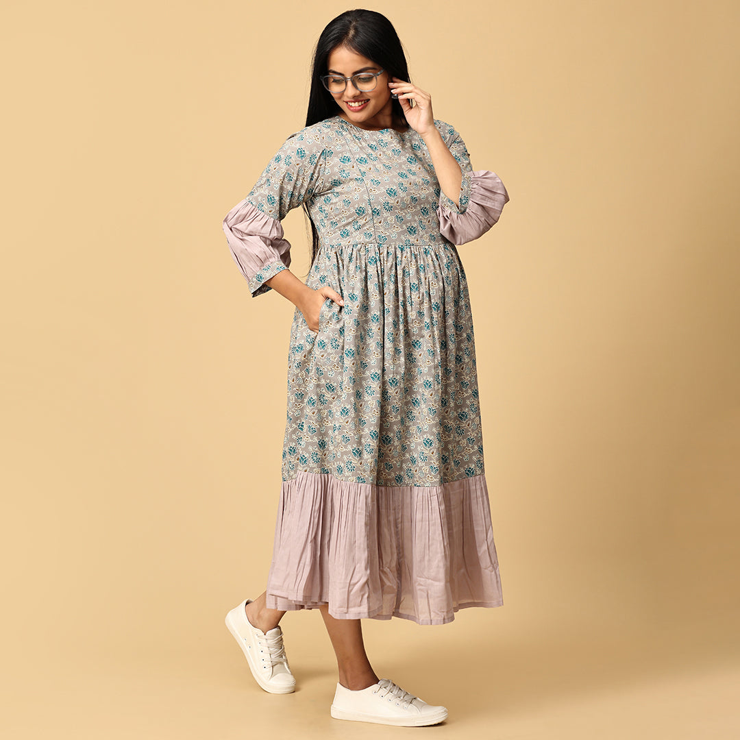 Saadhvi - Lavender Designer Flared dress