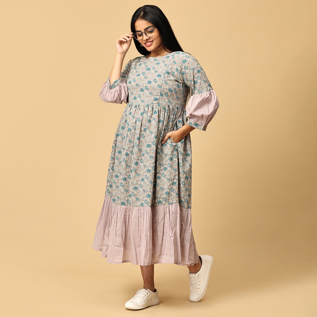 Saadhvi - Lavender Designer Flared dress