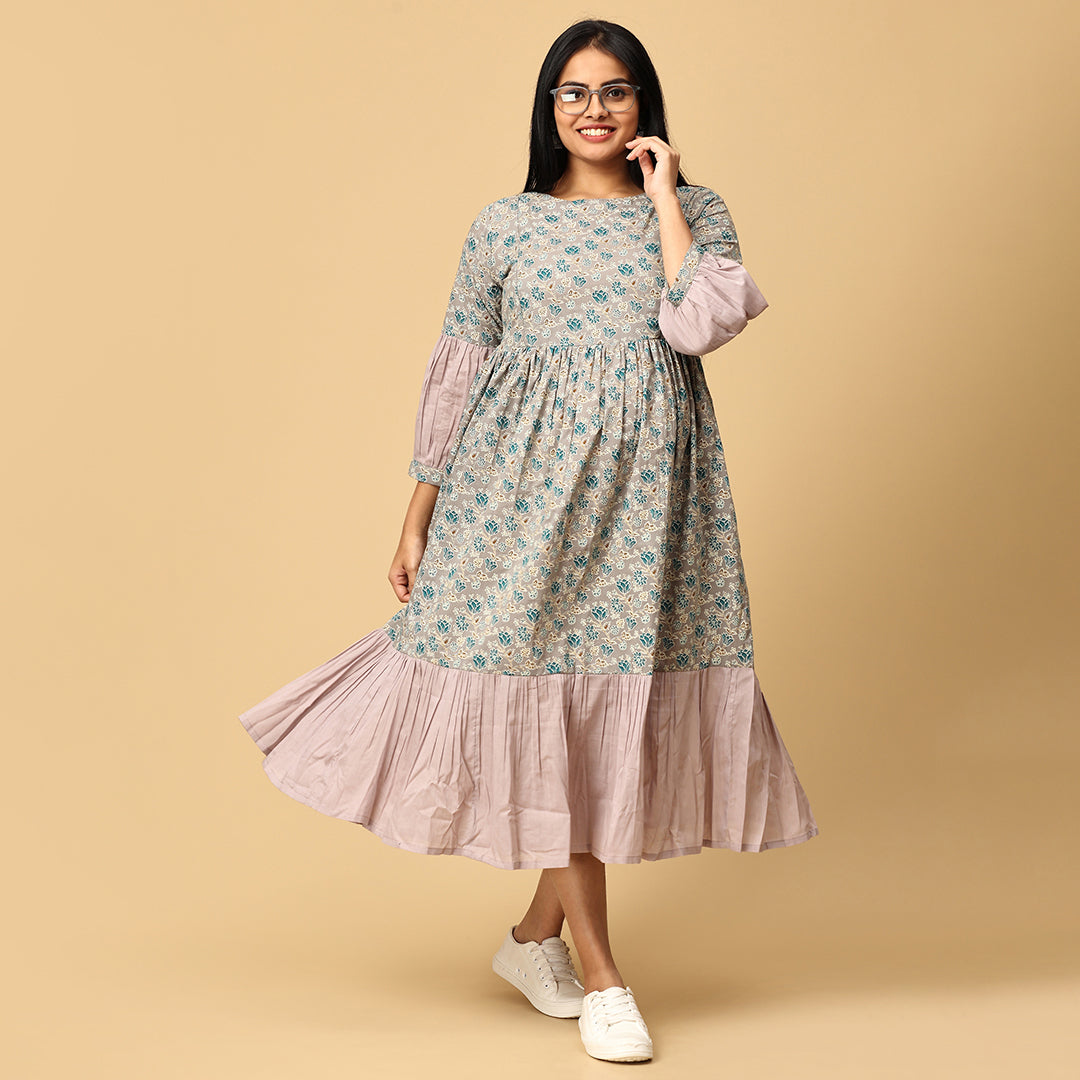 Saadhvi - Lavender Designer Flared dress