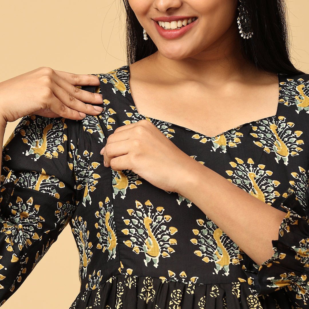 Durga - Black Tired designer dress