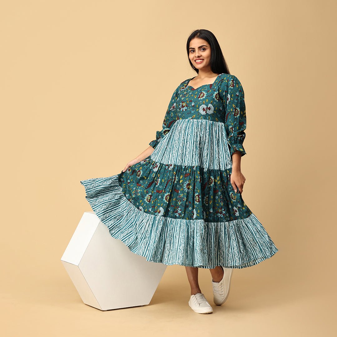 Durga - Blue Tired designer dress