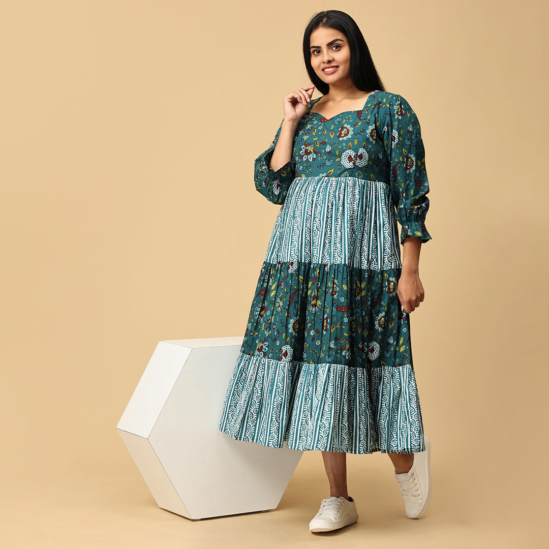 Durga - Blue Tired designer dress