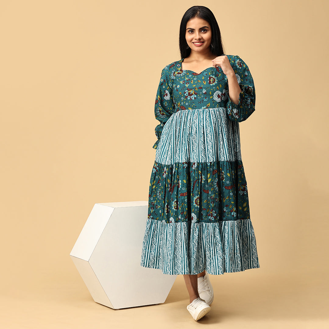 Durga - Blue Tired designer dress