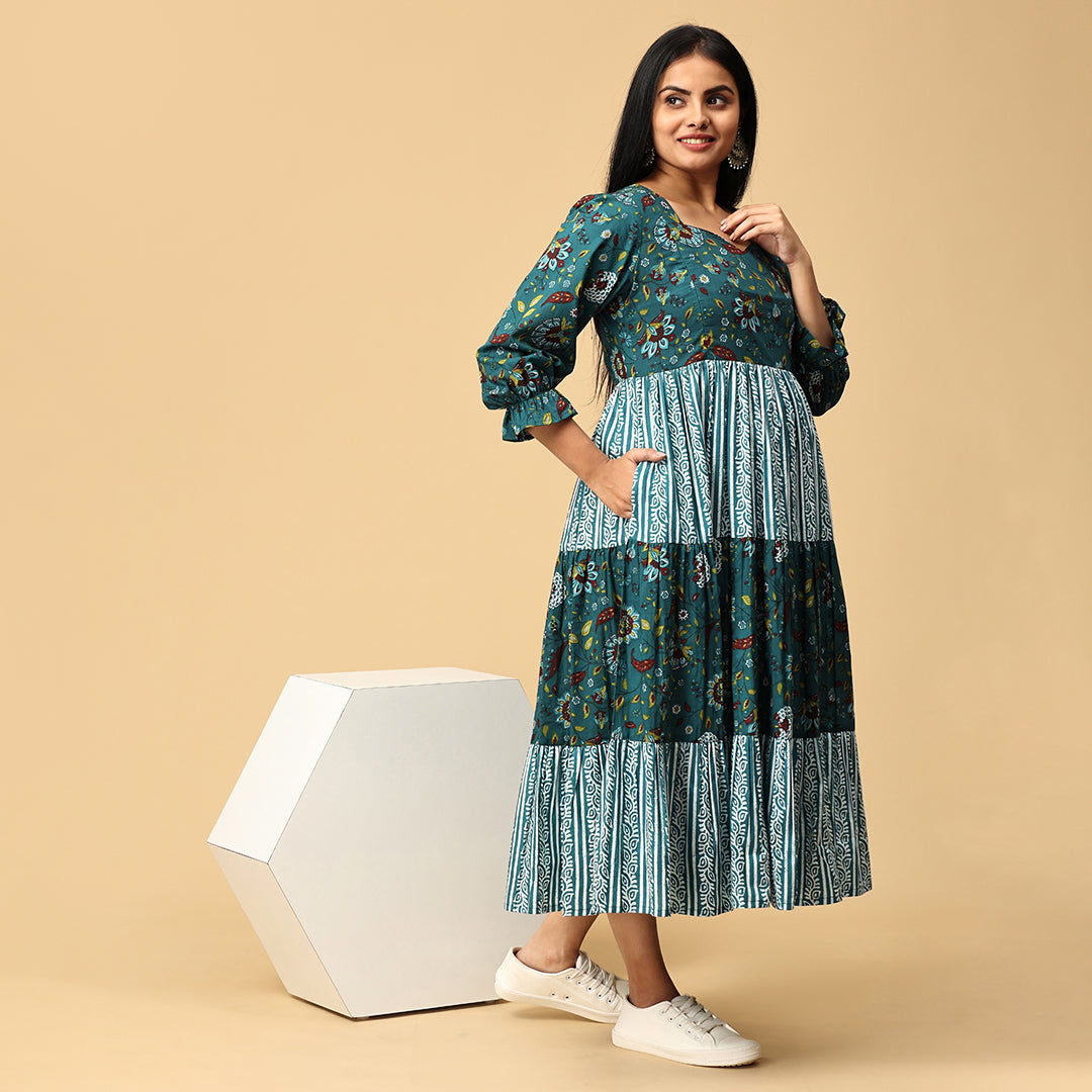Durga - Blue Tired designer dress