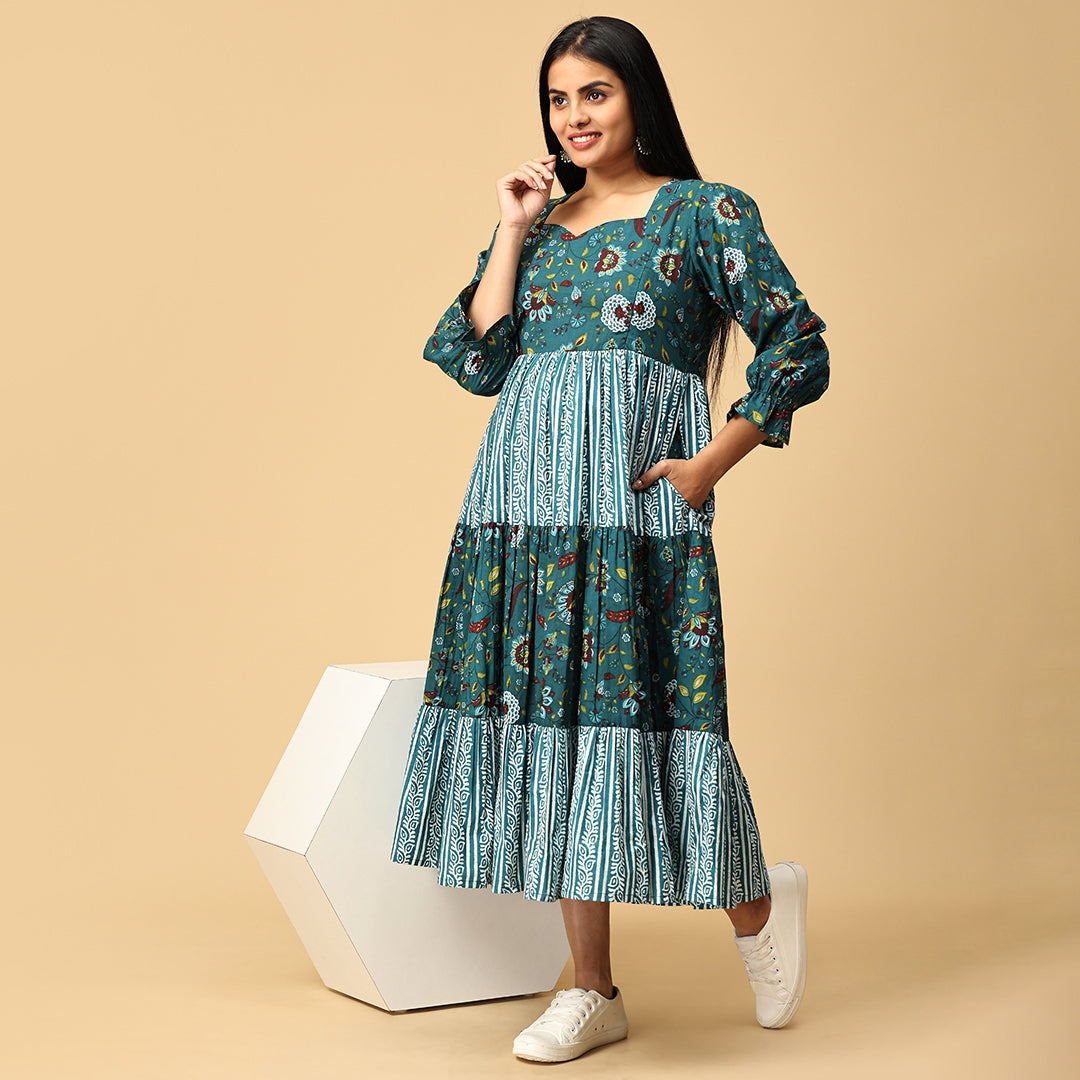 Durga - Blue Tired designer dress