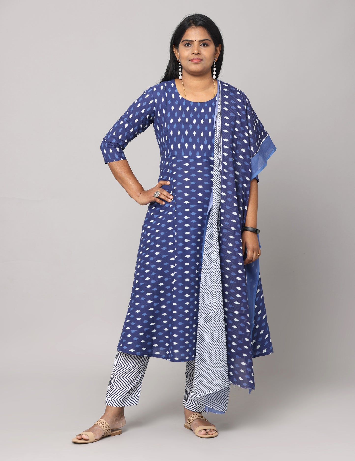 Bina - Ikkat print Cotton Maternity Set
