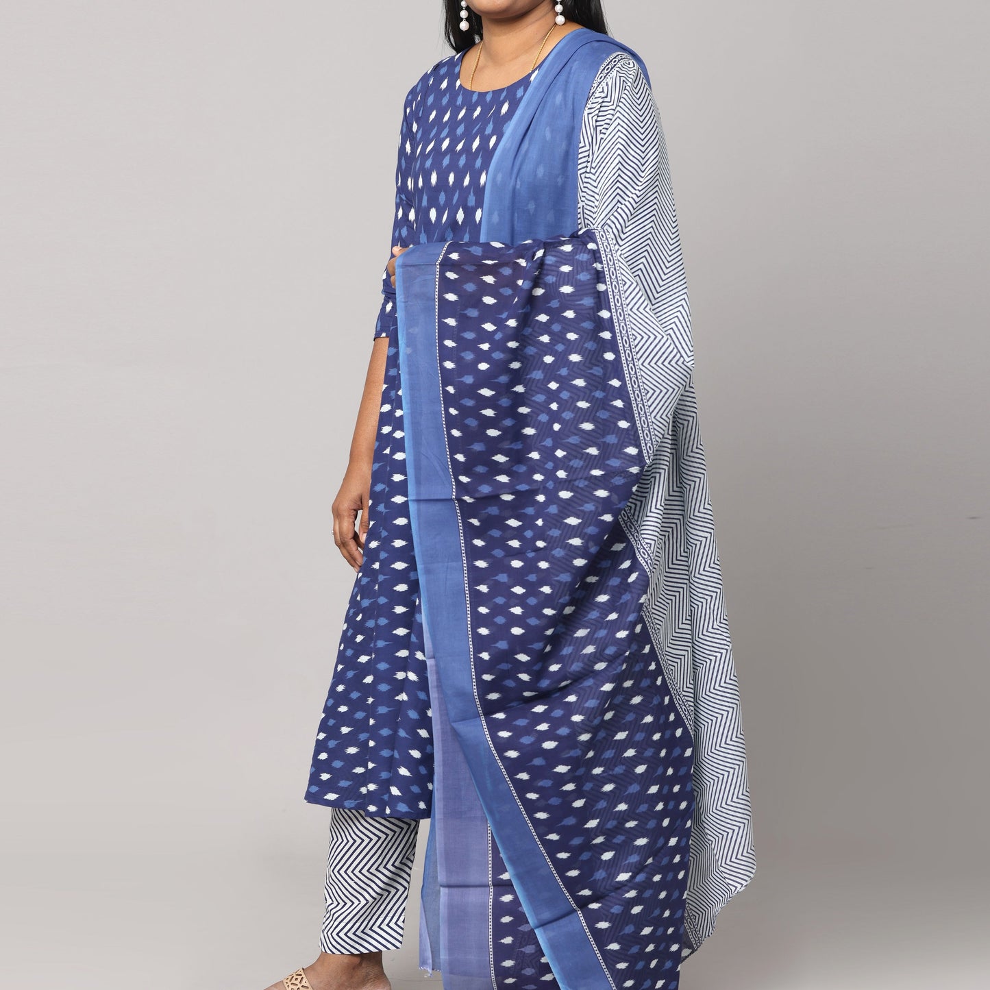 Bina - Ikkat print Cotton Maternity Set