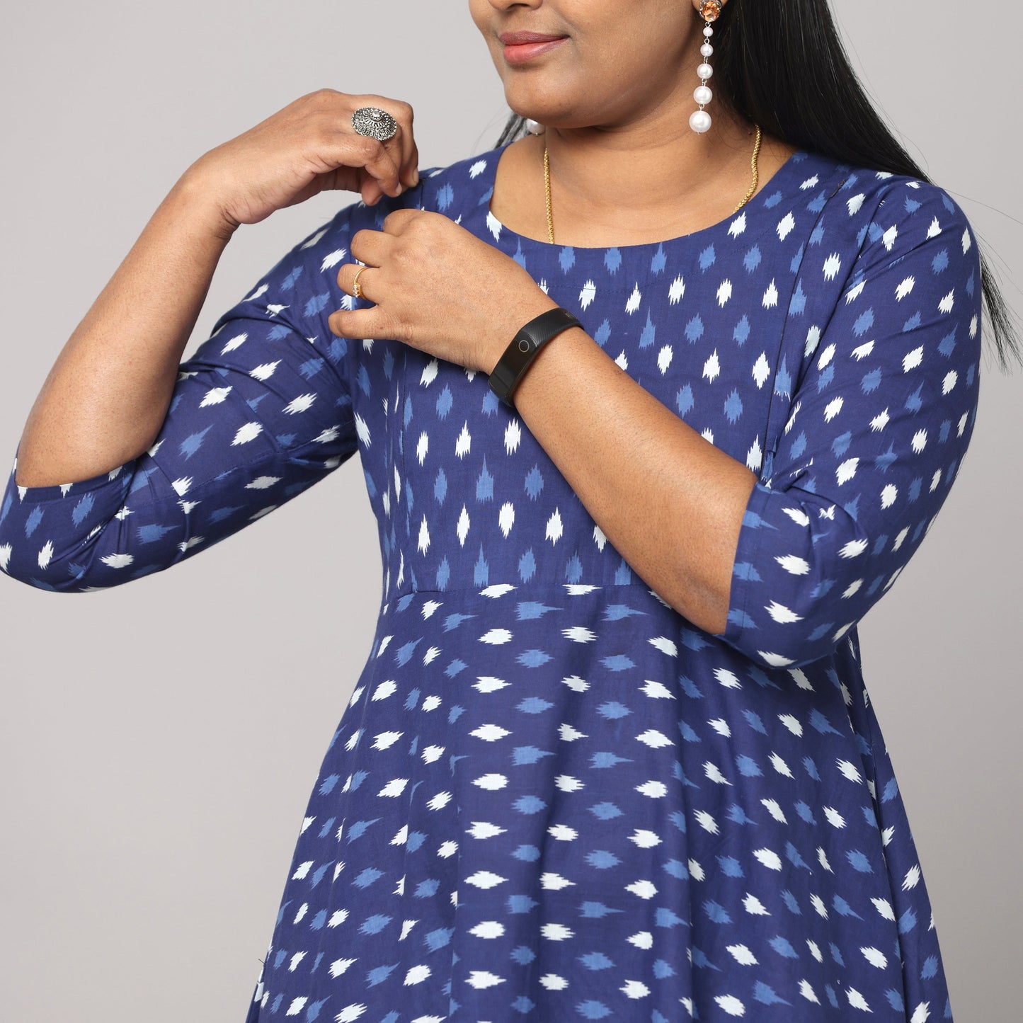 Bina - Ikkat print Cotton Maternity Set
