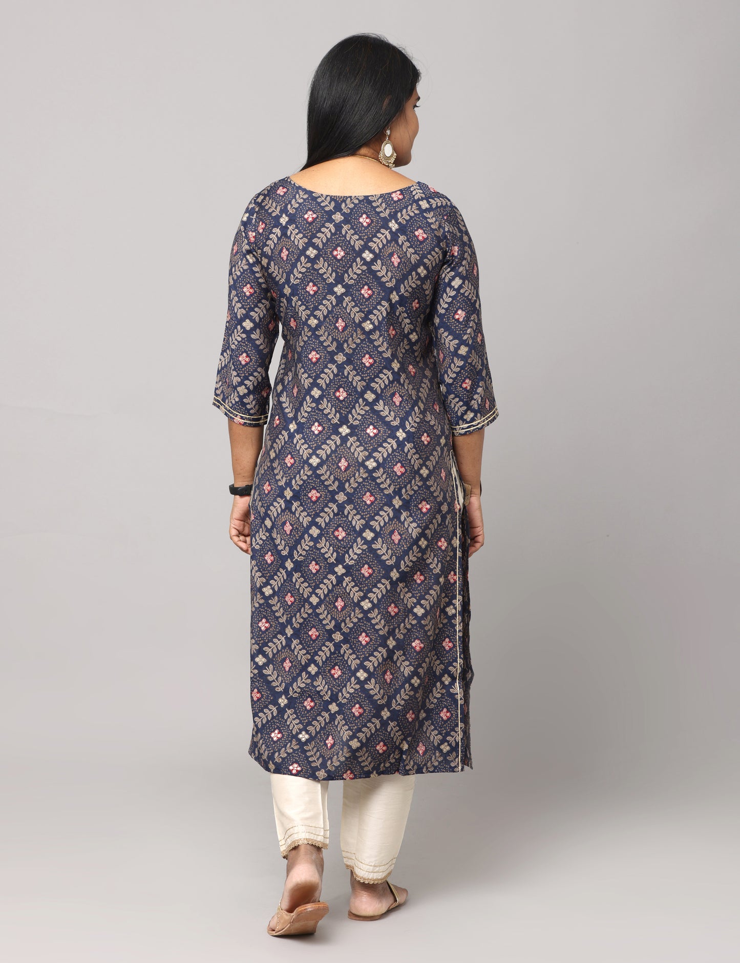 Chitra - Maslin kurta with hand work - Blue