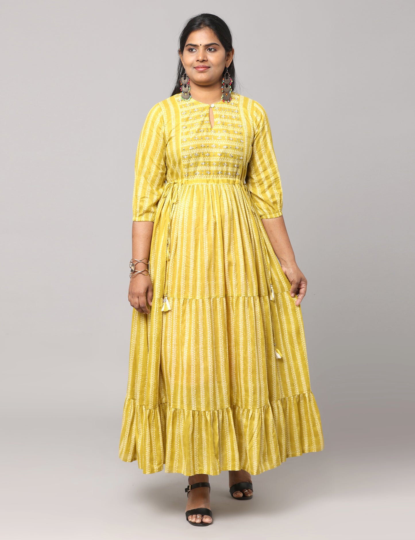 Driti - Maslin Long dress - Green