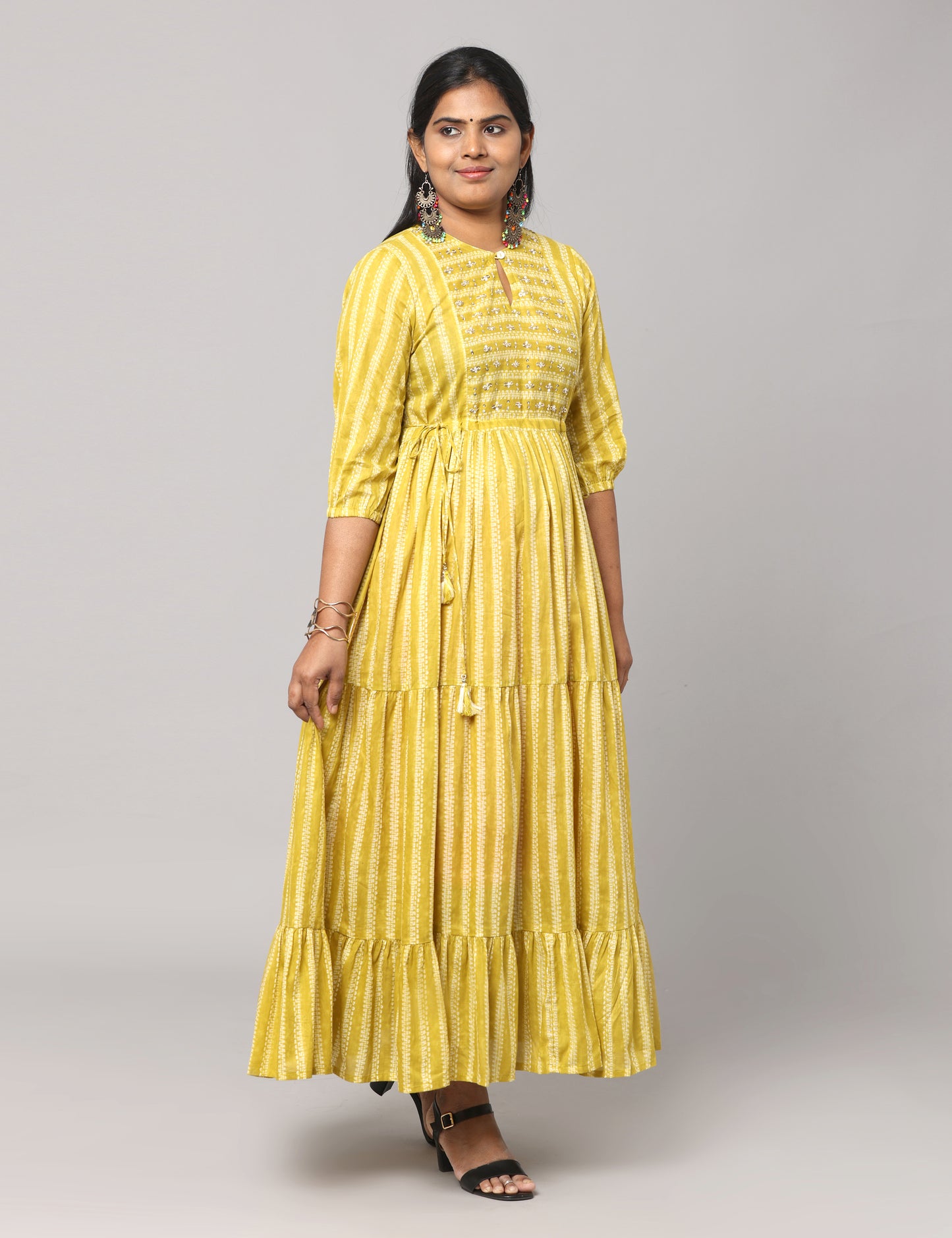 Driti - Maslin Long dress - Green