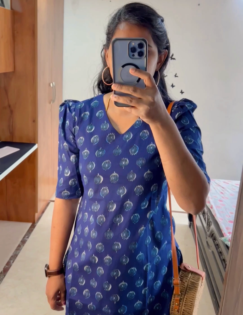 Niharika -Navy Designer sleeves office wear kurti