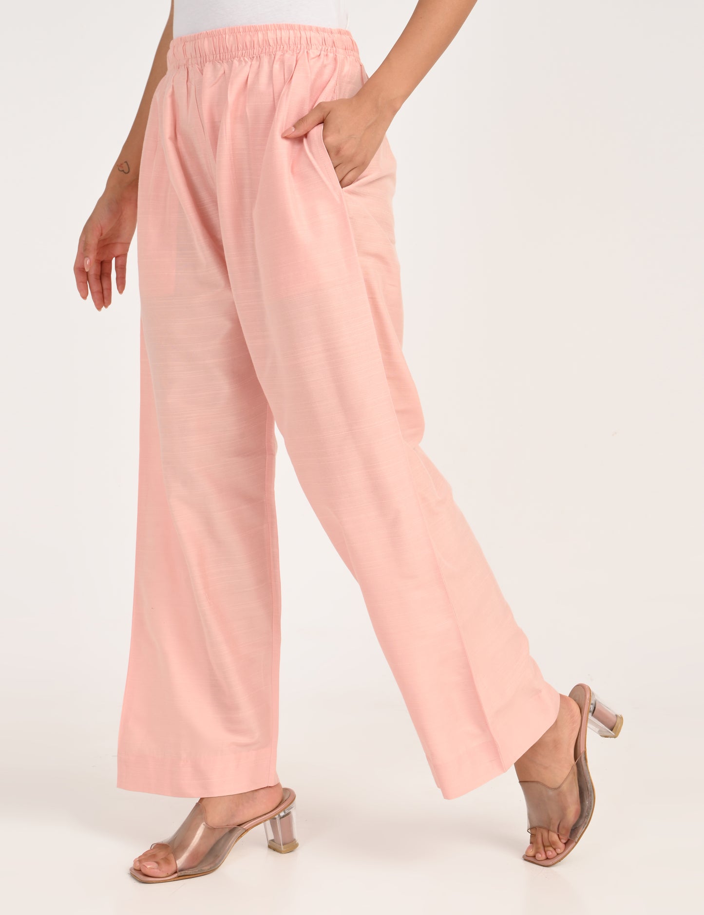 Rashmika - Baby Pink Silk Parallel Pant