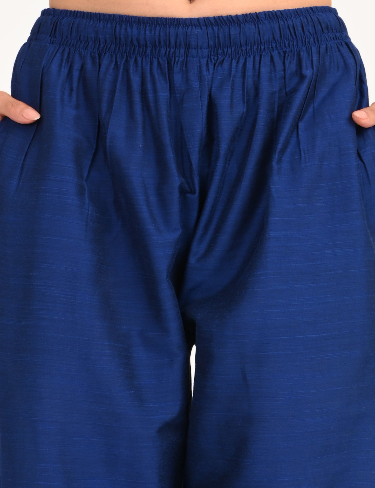Rashmika - Royal Blue Silk Parallel Pant