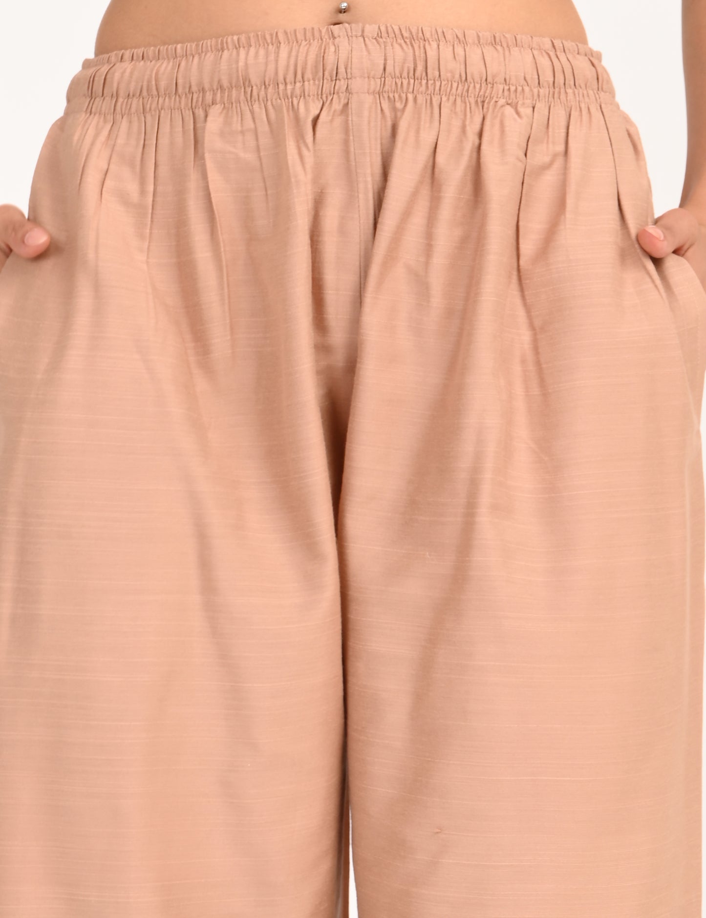 Rashmika - Pastel Peach Silk Parallel Pant