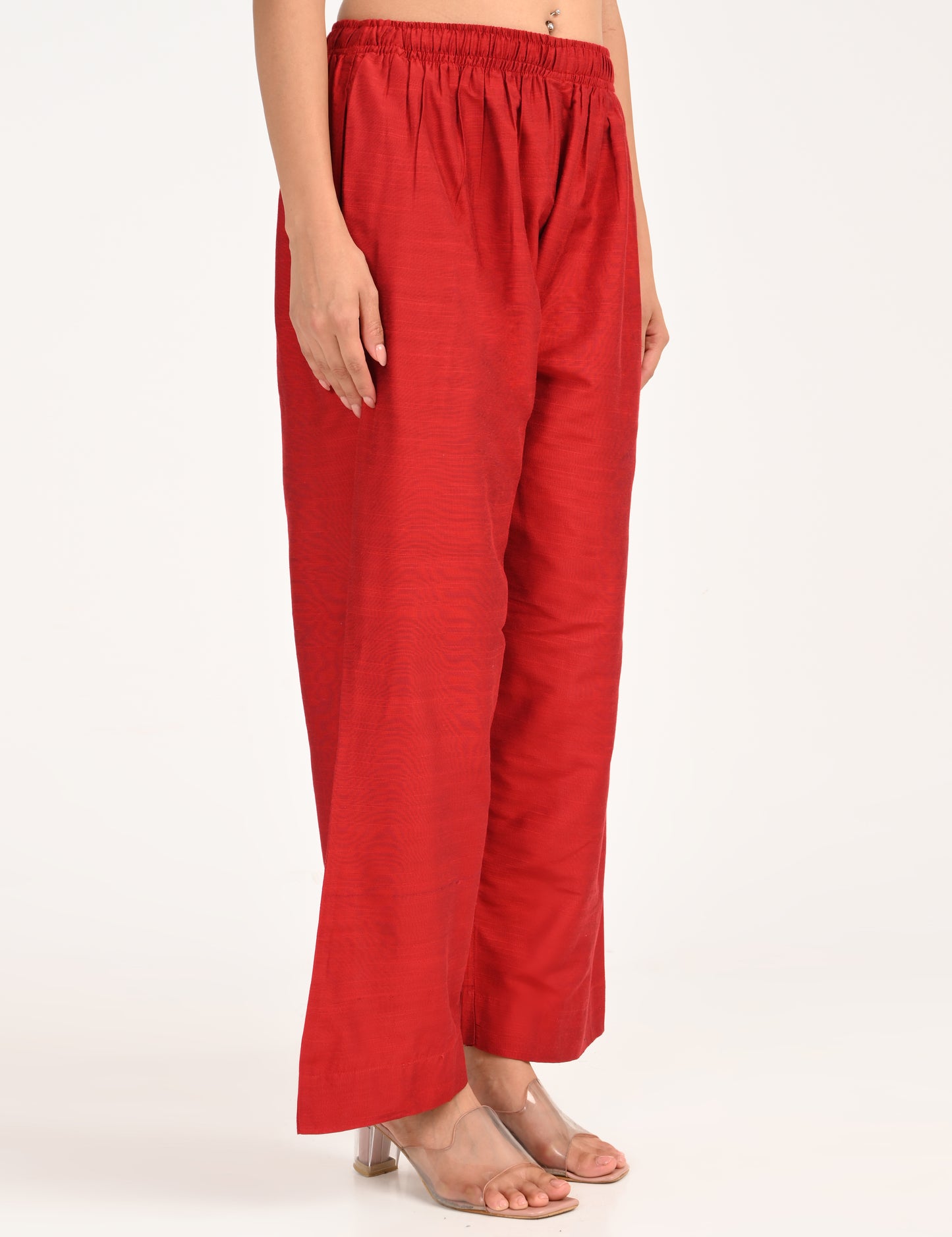 Rashmika - Maroon Silk Parallel Pant