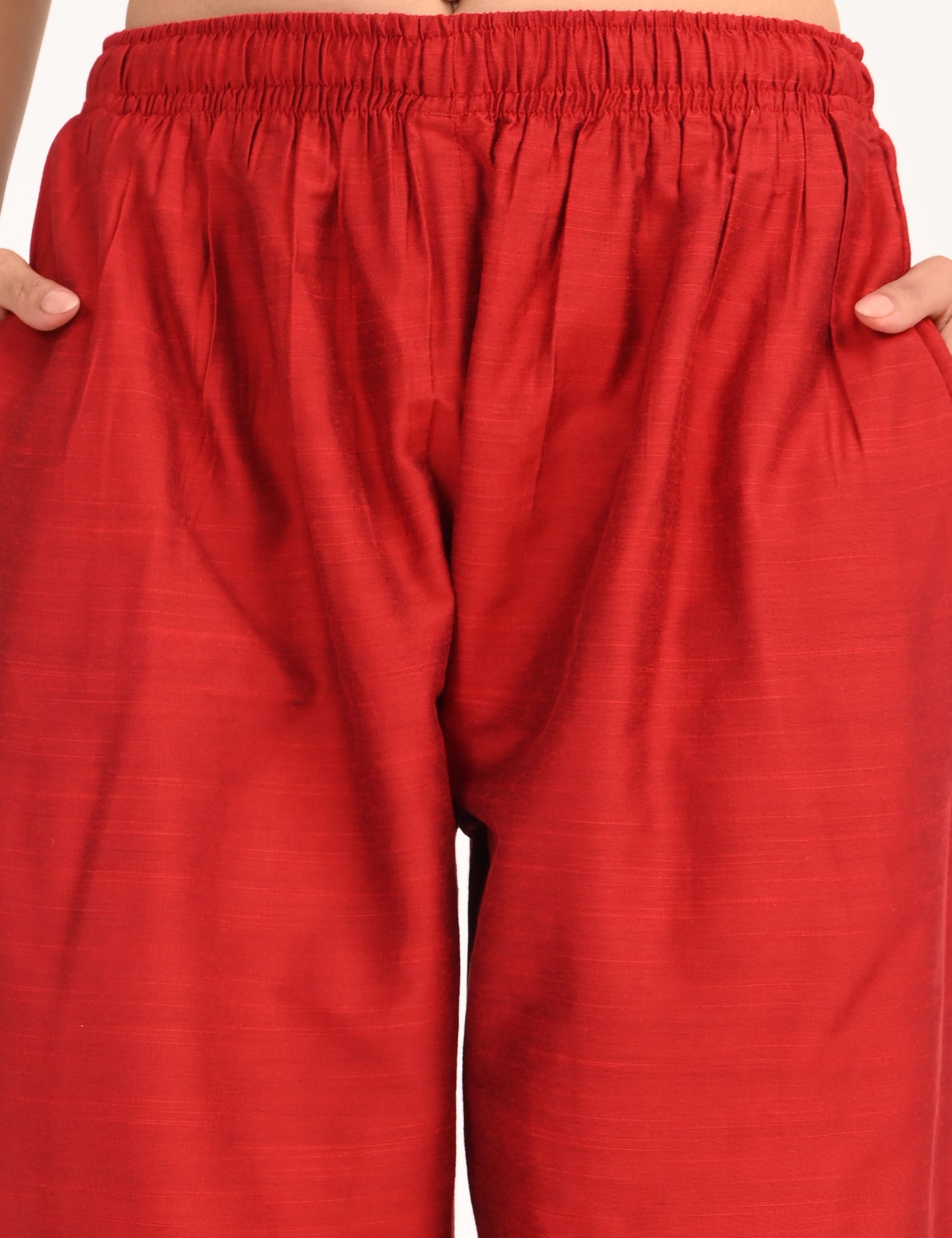 Rashmika - Maroon Silk Parallel Pant