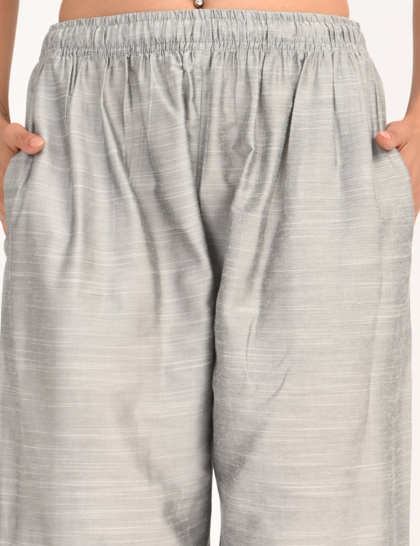 Rashmika - Silver Silk Parallel Pant