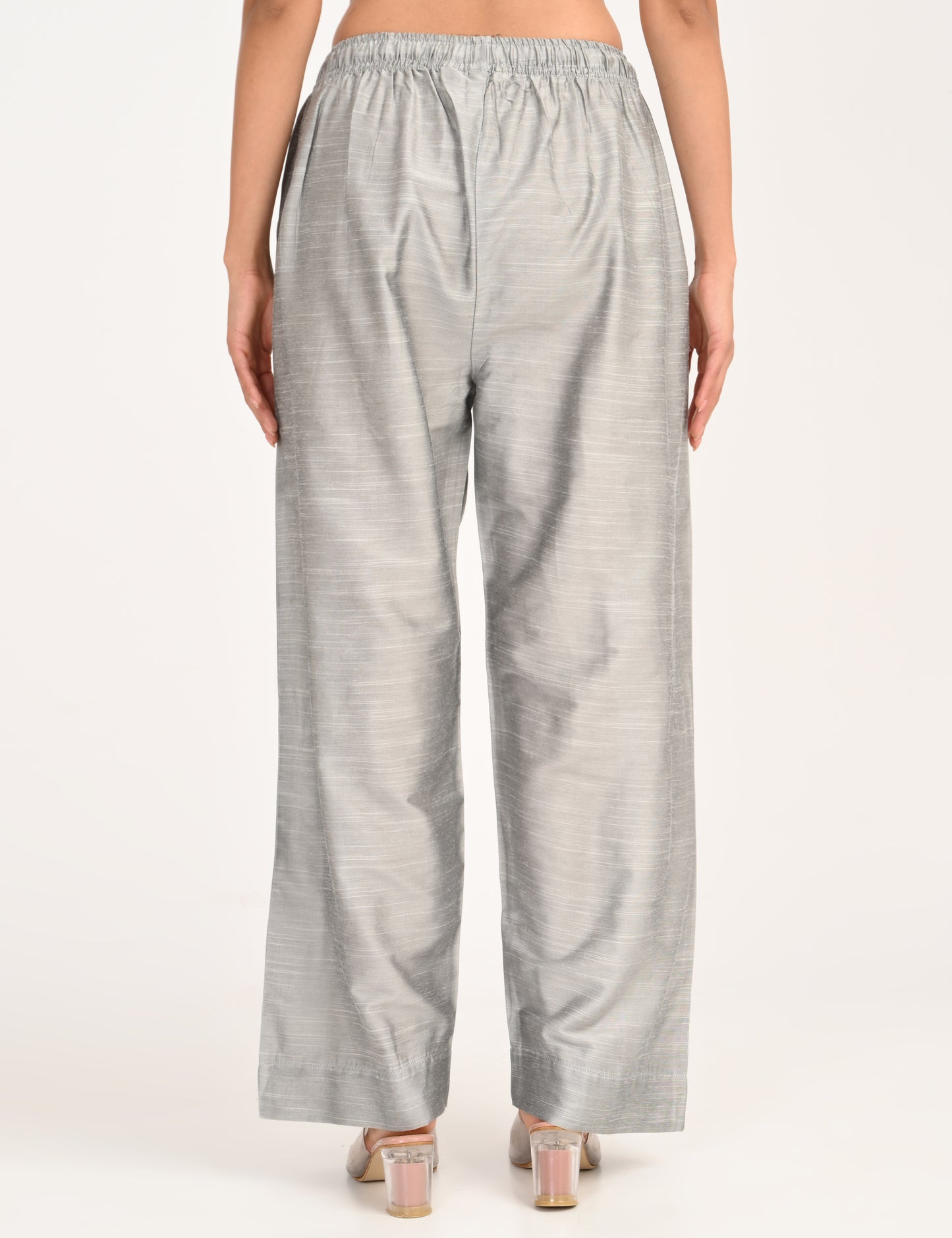Rashmika - Silver Silk Parallel Pant