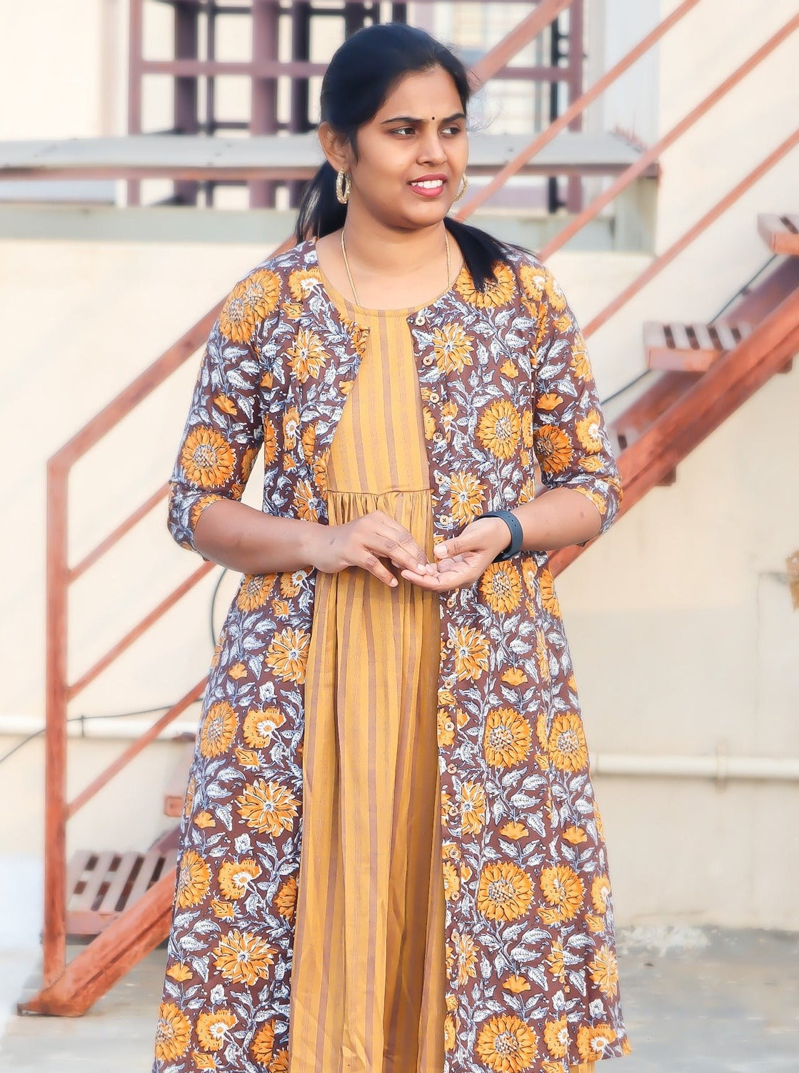Lakshya - Chocolate jacket dress