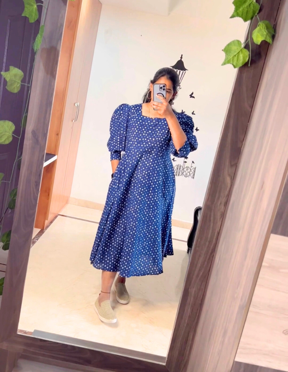 Polka Dot Designer Feeding and Maternity Dress