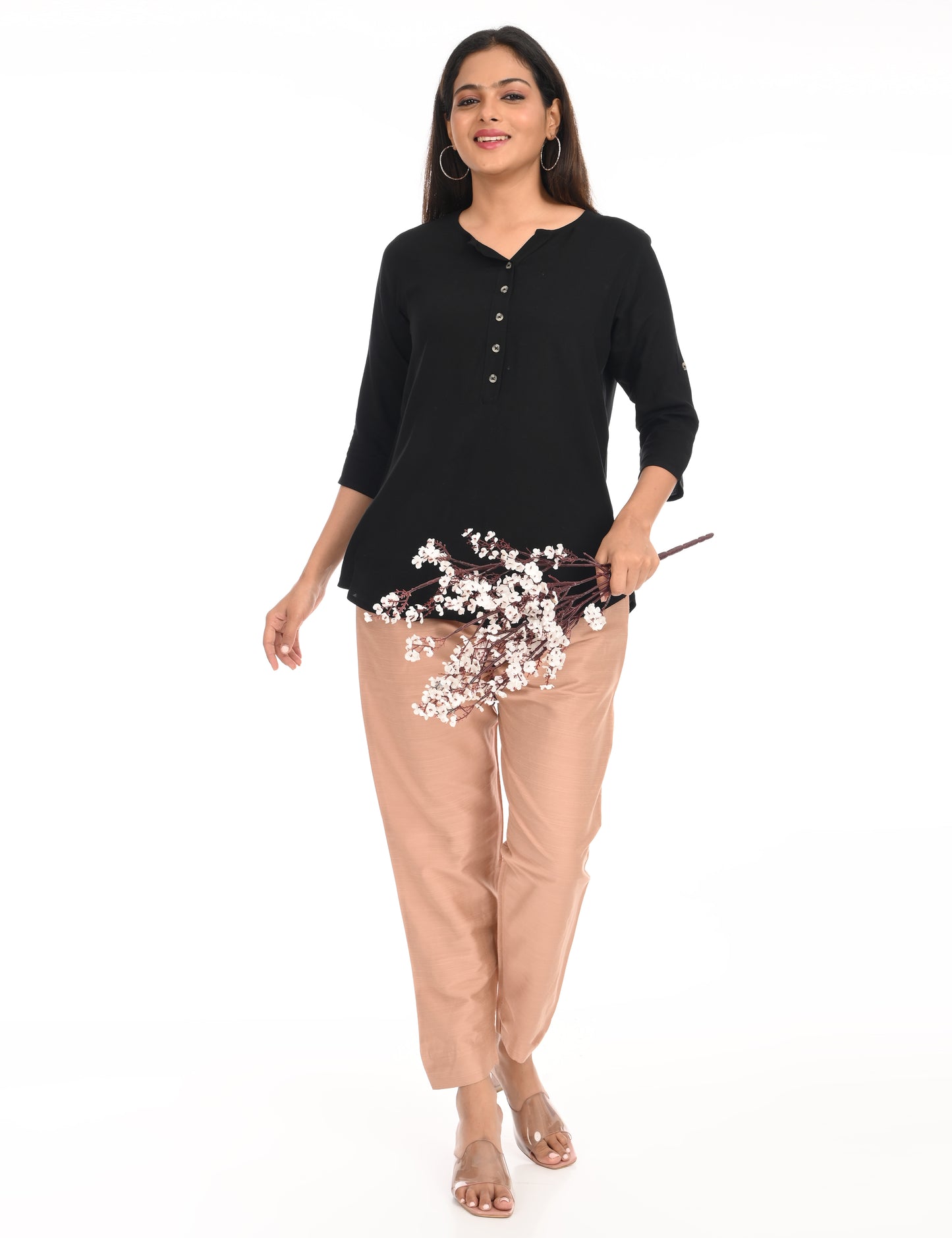 Rashmika - Pastel Peach Silk Pant