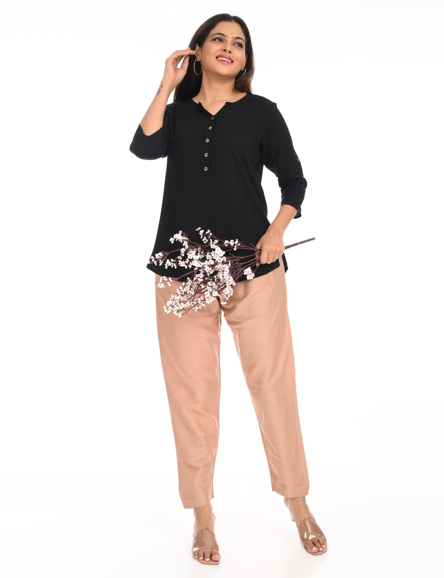 Rashmika - Pastel Peach Silk Pant