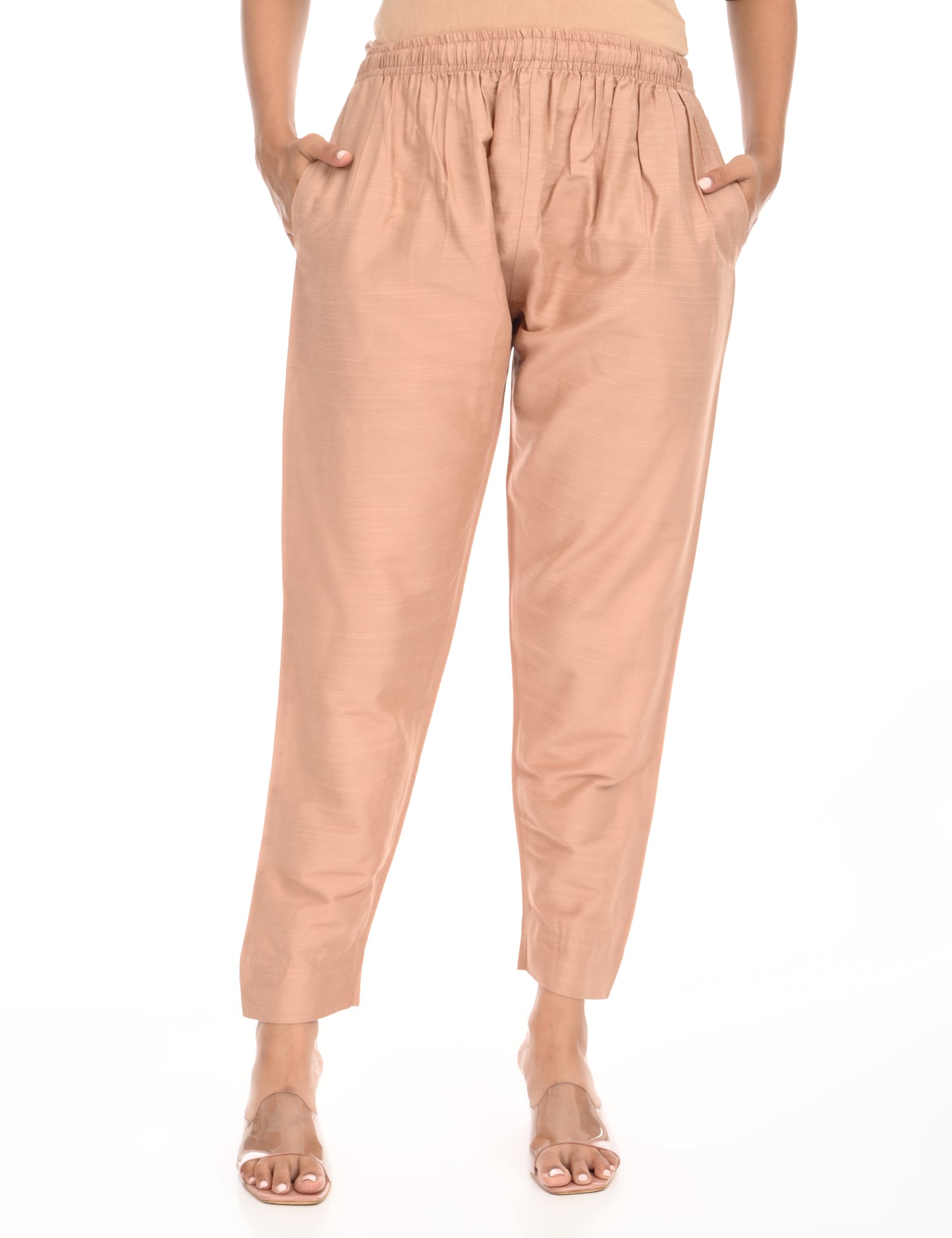 Rashmika - Pastel Peach Silk Pant