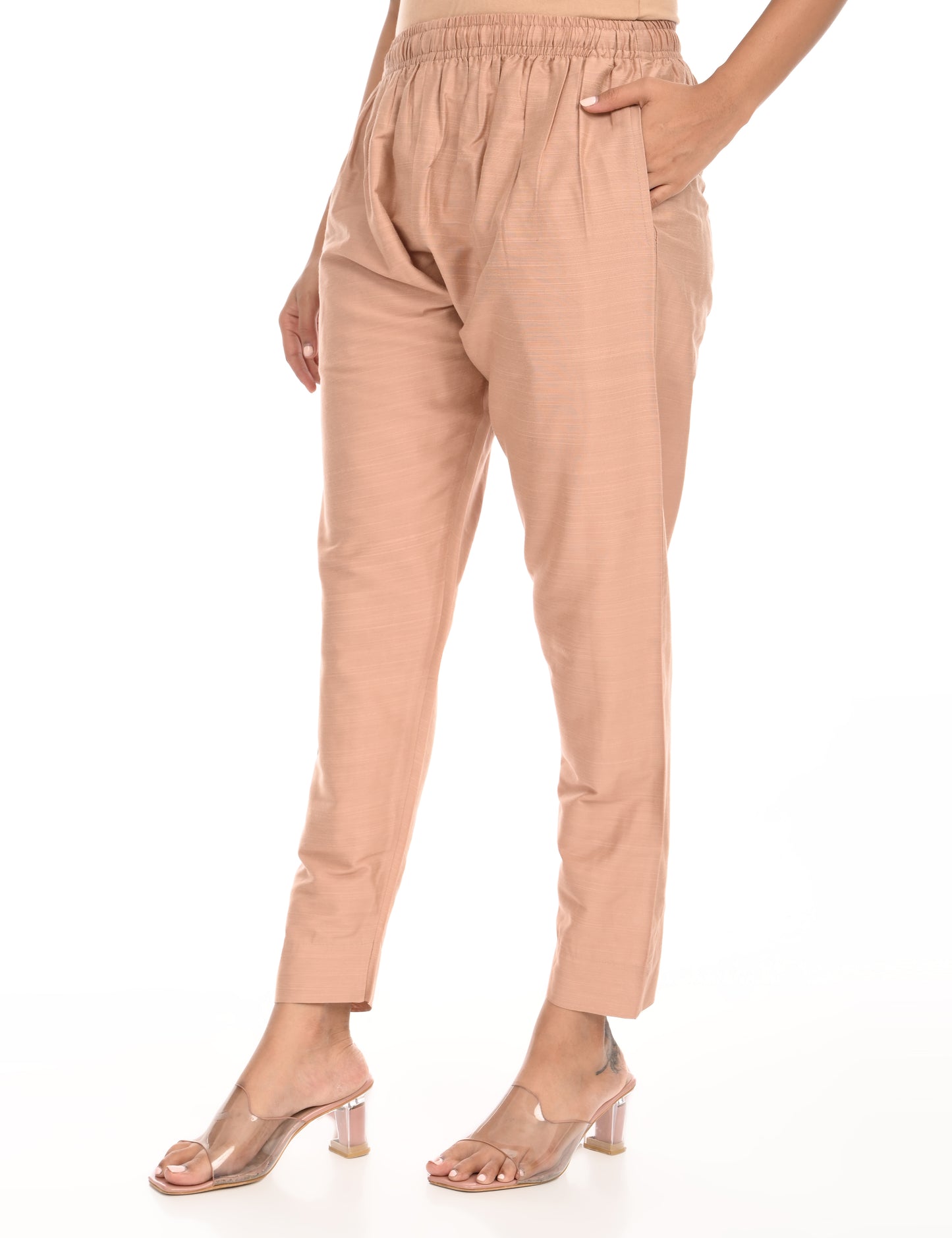 Rashmika - Pastel Peach Silk Pant