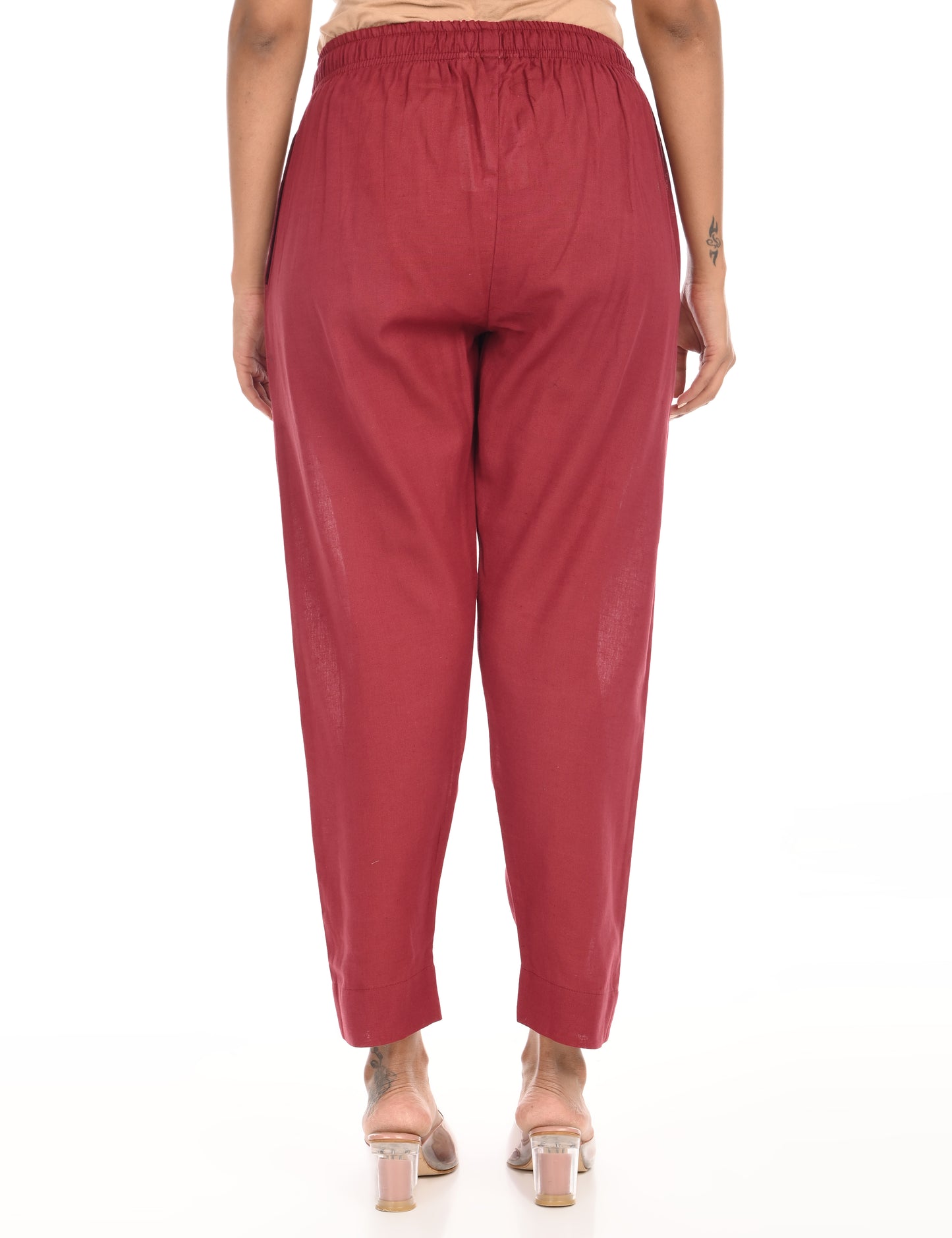 Tamara Every Day Cotton Pants - Burgundy