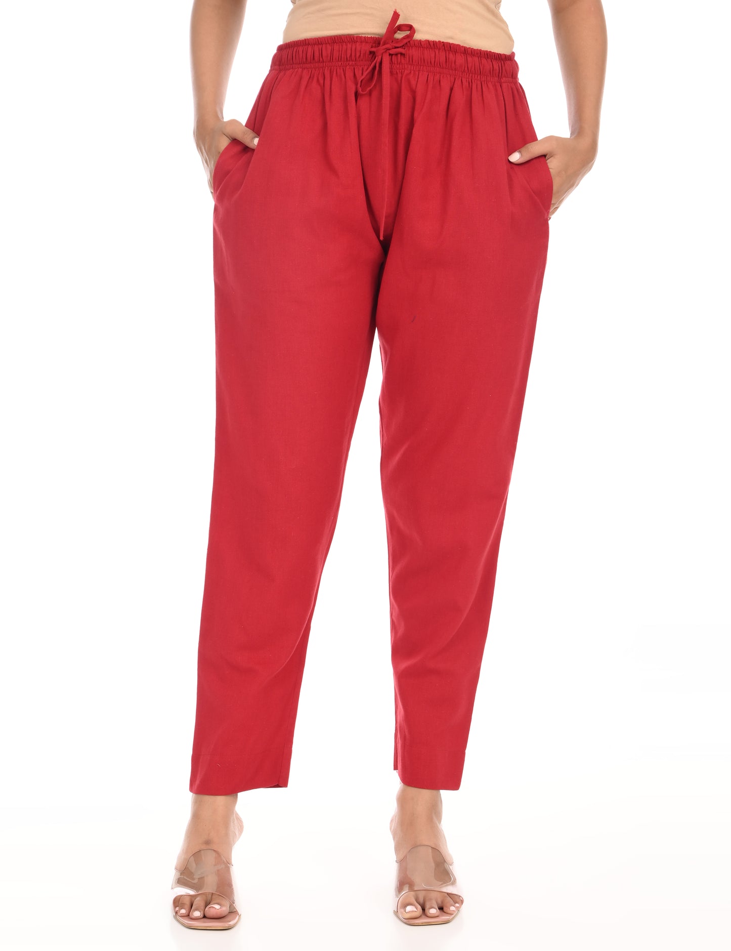 Tamara Every Day Cotton Pants - Maroon