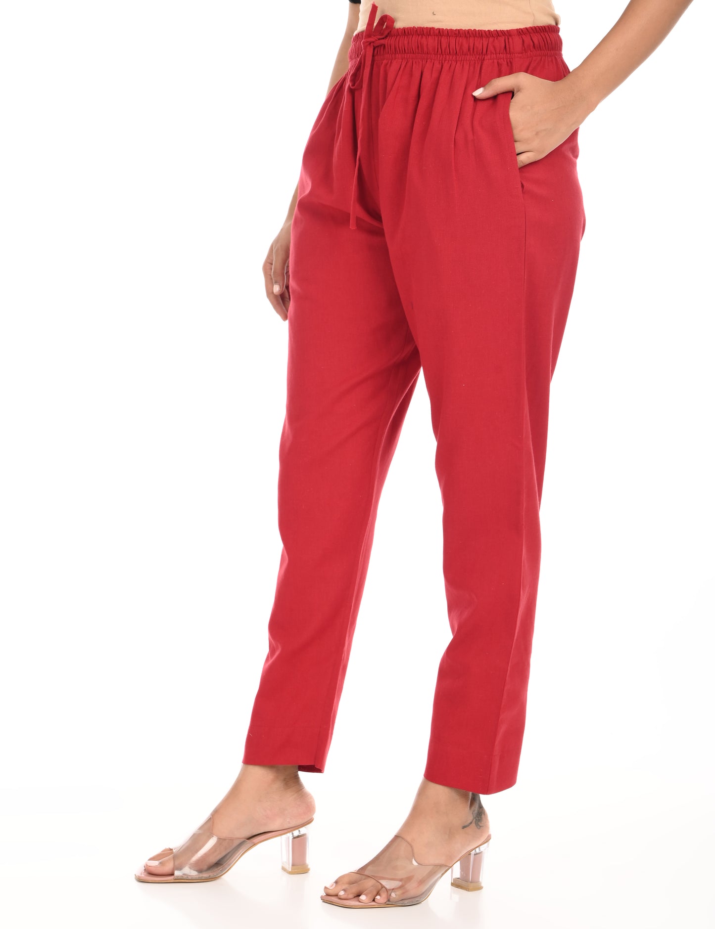 Tamara Every Day Cotton Pants - Maroon