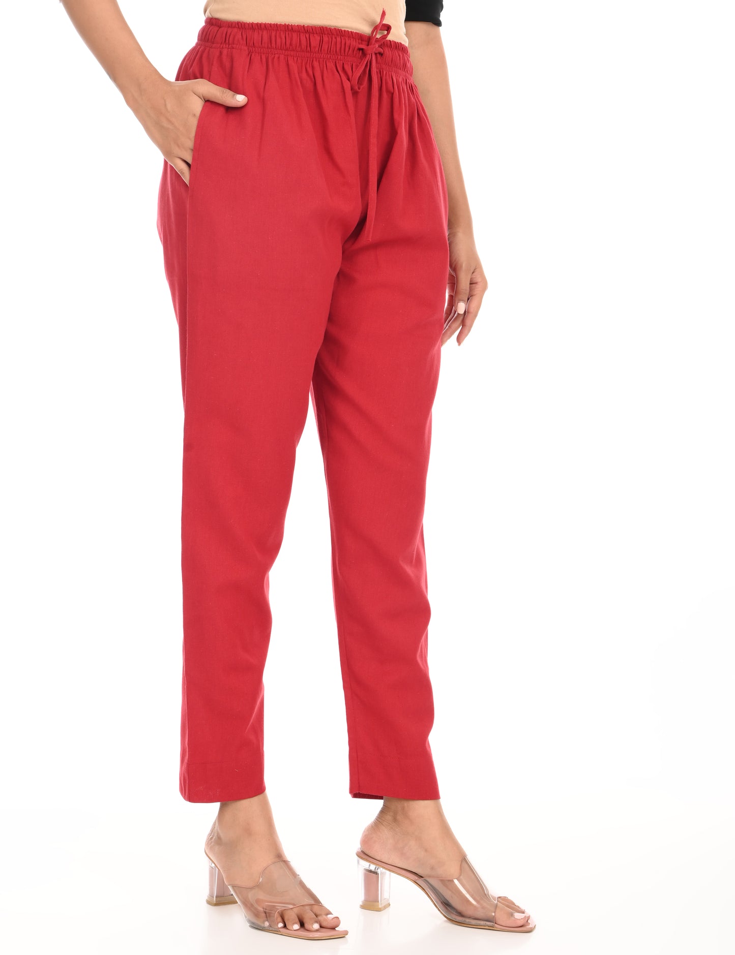 Tamara Every Day Cotton Pants - Maroon