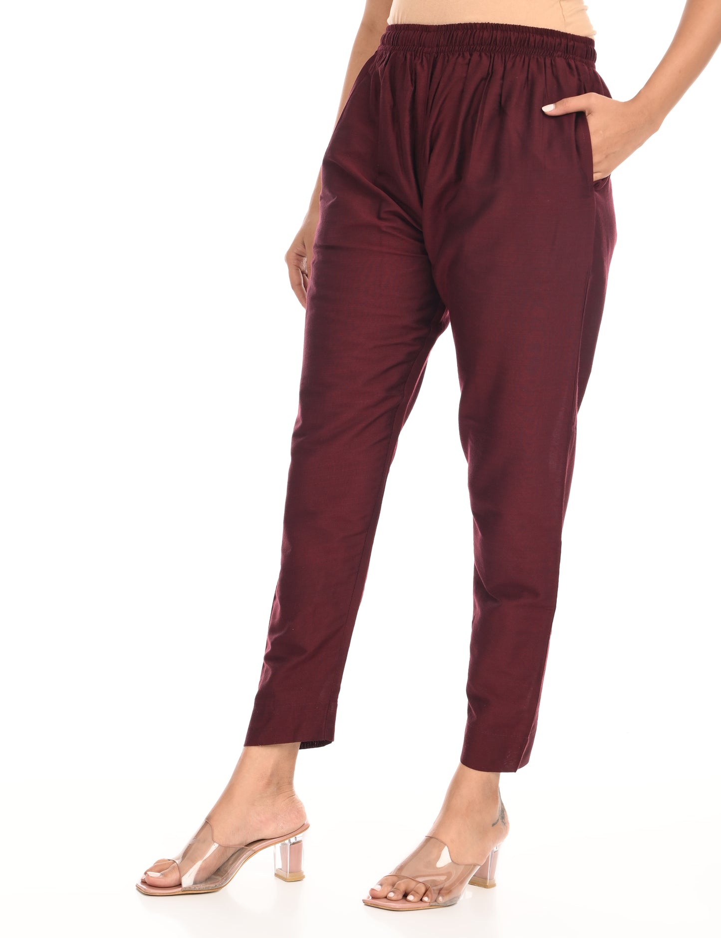 Rashmika - Wine Silk Pant