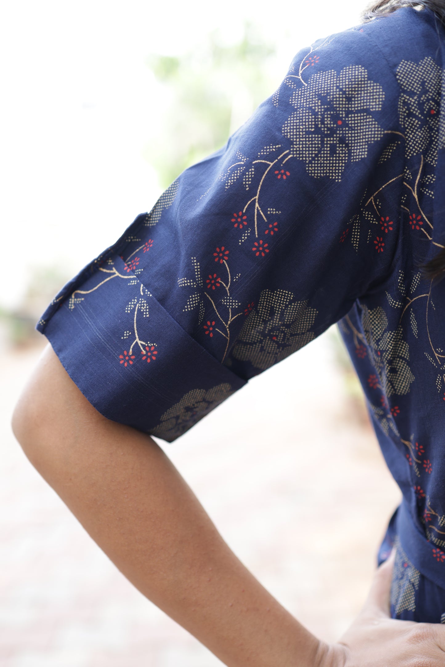 Indhu Navy Button Aline shirt dress