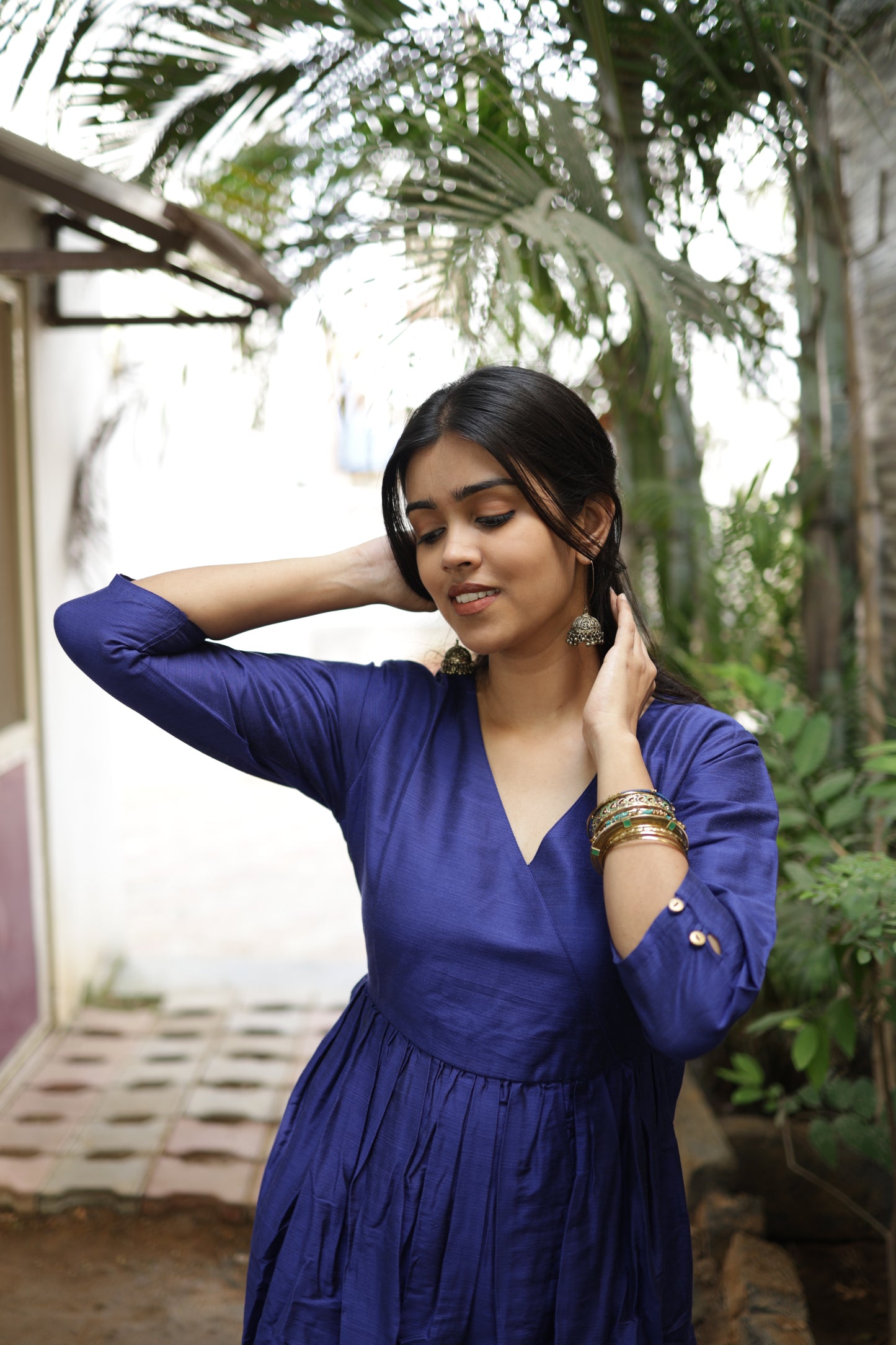 Ziya - Silk Cotton Kurta Set - In Nyra Cut - Royal Blue