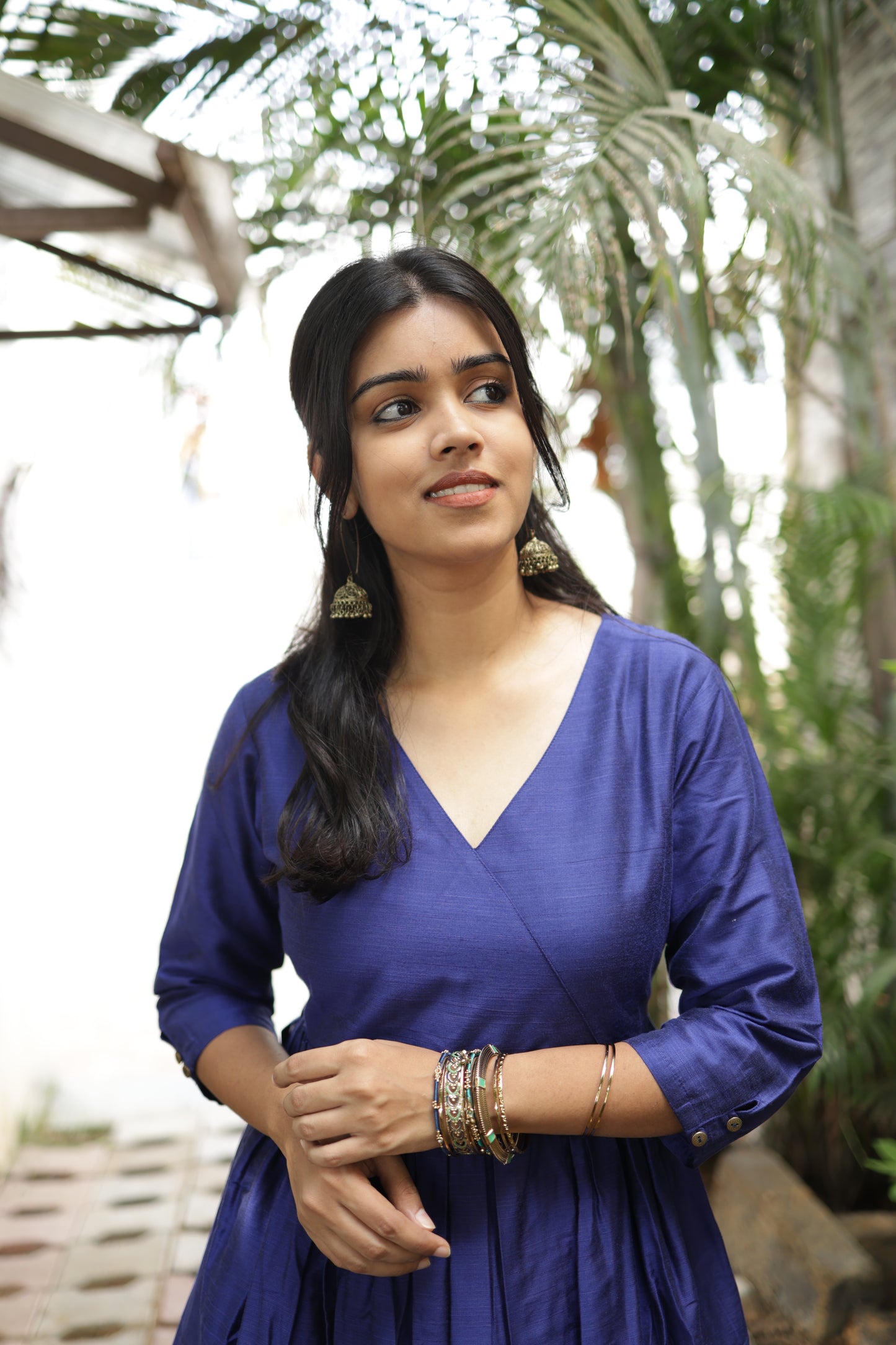Ziya - Silk Cotton Kurta Set - In Nyra Cut - Royal Blue