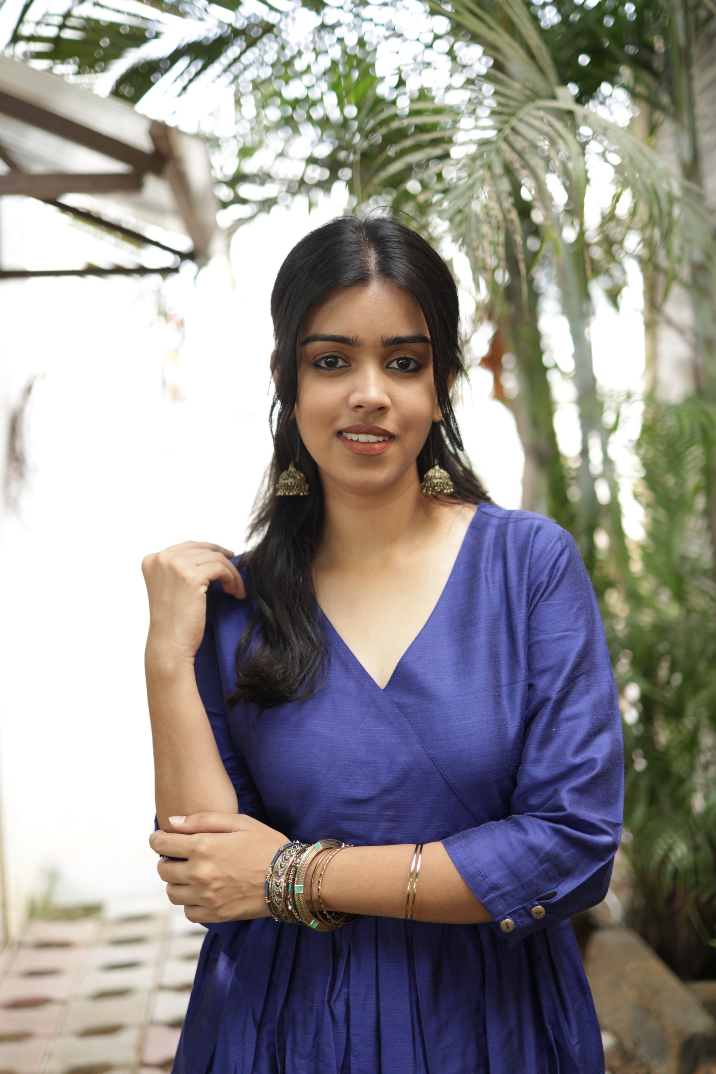 Ziya - Silk Cotton Kurta Set - In Nyra Cut - Royal Blue