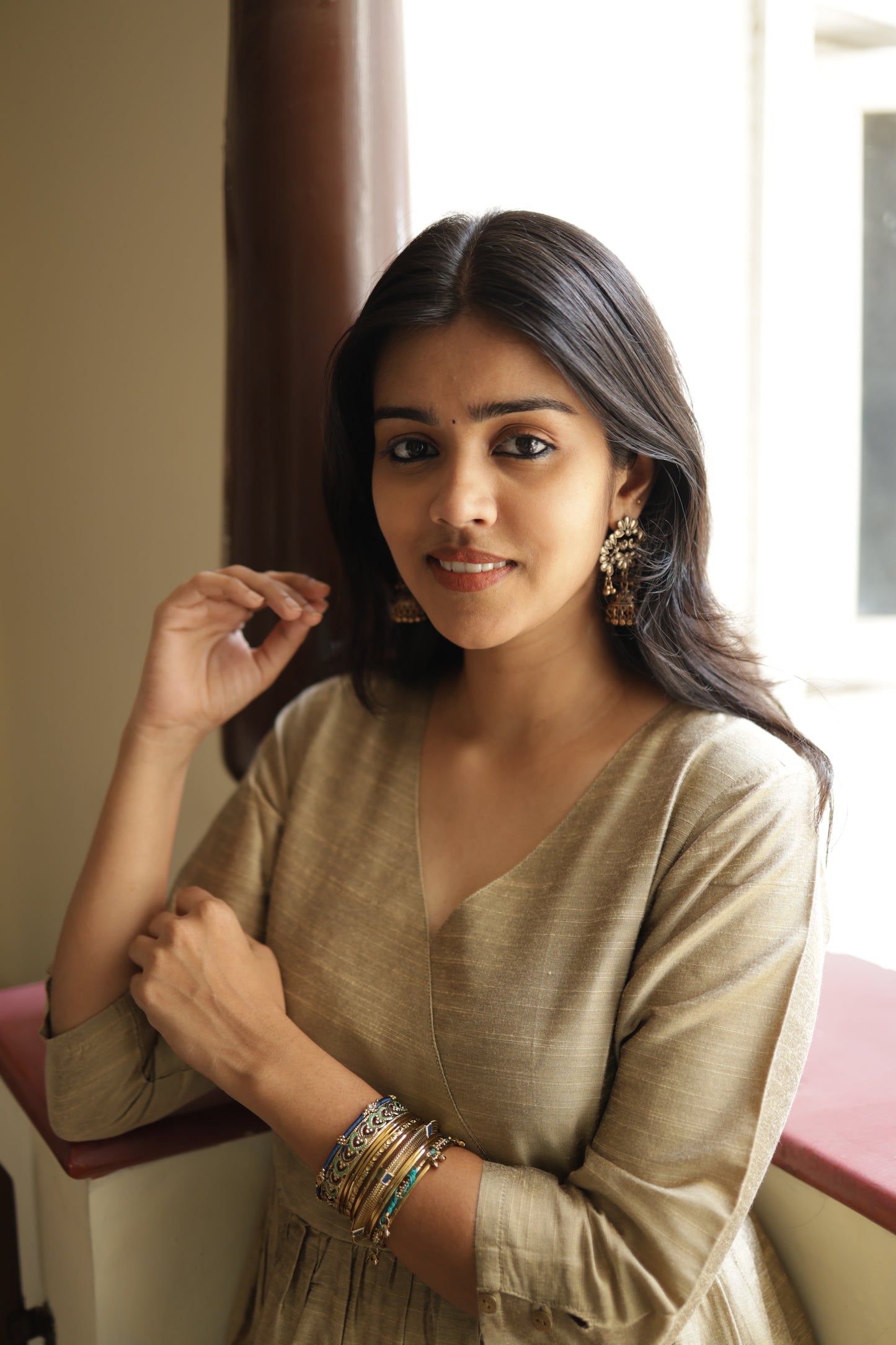 Ziya - Silk Cotton Kurta Set - In Nyra Cut - Gold