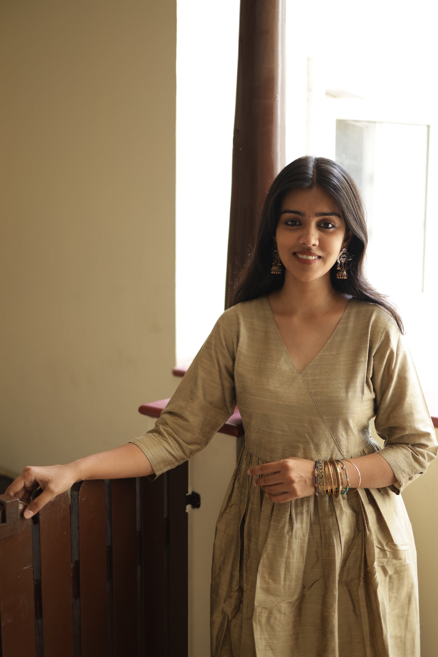 Ziya - Silk Cotton Kurta Set - In Nyra Cut - Gold