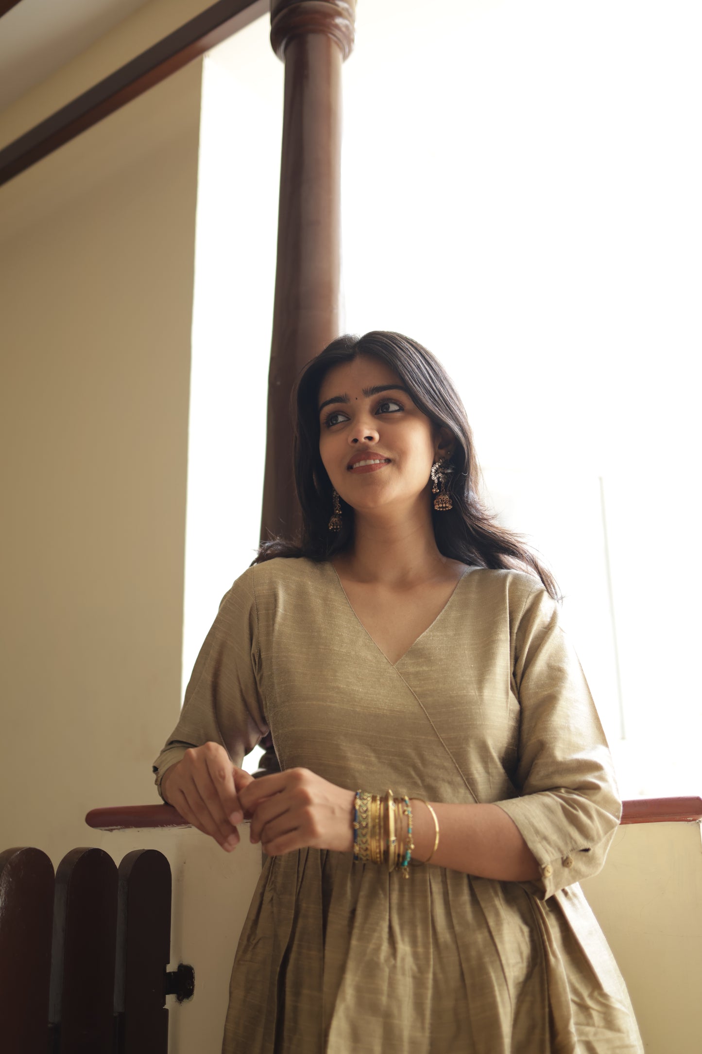 Ziya - Silk Cotton Kurta Set - In Nyra Cut - Gold