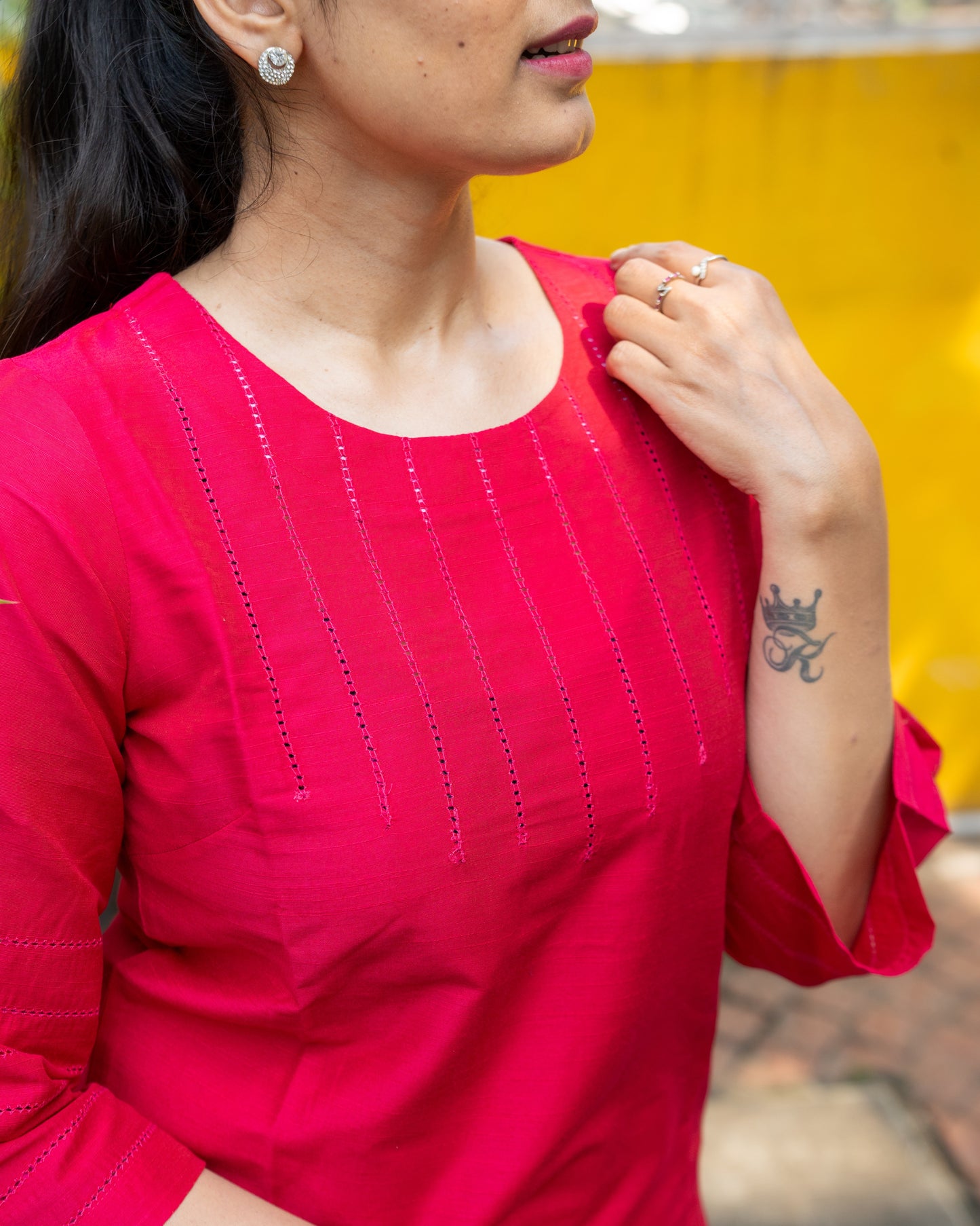 Abilasha - Silk Cotton Kurta Set - Pink